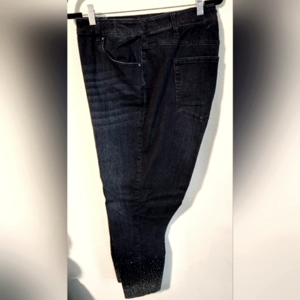 Lane Bryant Mid Rise Skinny Embellished Rhinestone Jeans